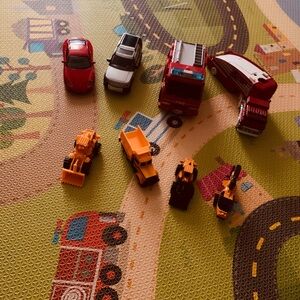 Kids Toy Vehicle Set - Red, White, Yellow